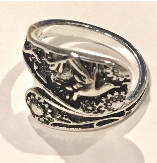 ヴィンテージシルバーリング ハチドリ ハミングバード女性用 調節可能なリング 高光沢 < 男性アクセサリー/時計  ヴィンテージシルバーリング ハチドリ ハミングバード女性用 調節可能なリング 高光沢 < 男性アクセサリー/時計の