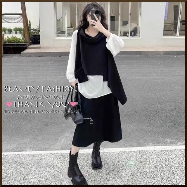 〜3L4L5L*2枚/ドレープアシメトップス+ラウンドネックシ < 女性ファッション  〜3L4L5L*2枚/ドレープアシメトップス+ラウンドネックシ < 女性ファッションの