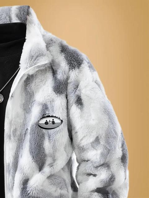 超お買い得3990円★メンズプラッシュジャケット ジップアップコート USAサイズM(日本サイズXL相当)グレーホワイト < 男性ファッション 超お買い得3990円★メンズプラッシュジャケット ジップアップコート USAサイズM(日本サイズXL相当)グレーホワイト < 男性ファッションの