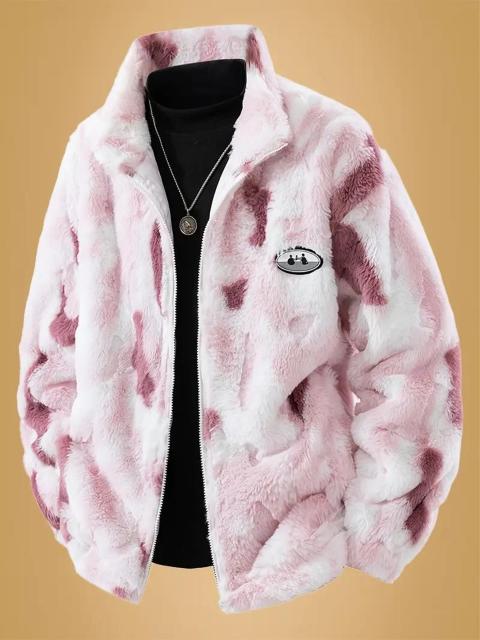 超お買い得3990円★メンズプラッシュジャケット ジップアップコート USAサイズM(日本サイズXL相当)グレーホワイト < 男性ファッション 超お買い得3990円★メンズプラッシュジャケット ジップアップコート USAサイズM(日本サイズXL相当)グレーホワイト < 男性ファッションの