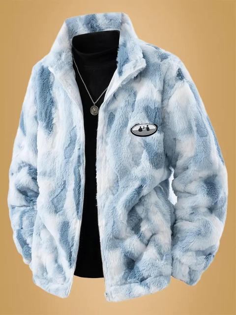 超お買い得3990円★メンズプラッシュジャケット ジップアップコート USAサイズM(日本サイズXL相当)グレーホワイト < 男性ファッション 超お買い得3990円★メンズプラッシュジャケット ジップアップコート USAサイズM(日本サイズXL相当)グレーホワイト < 男性ファッションの