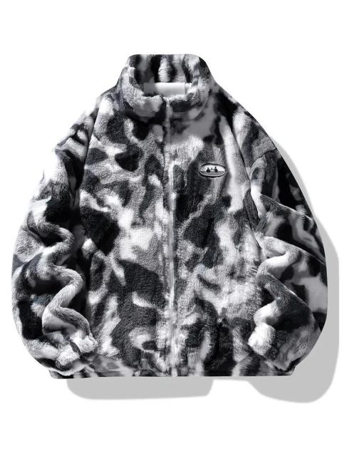 超お買い得3990円★メンズプラッシュジャケット ジップアップコート USAサイズM(日本サイズXL相当)グレーホワイト < 男性ファッション 超お買い得3990円★メンズプラッシュジャケット ジップアップコート USAサイズM(日本サイズXL相当)グレーホワイト < 男性ファッションの