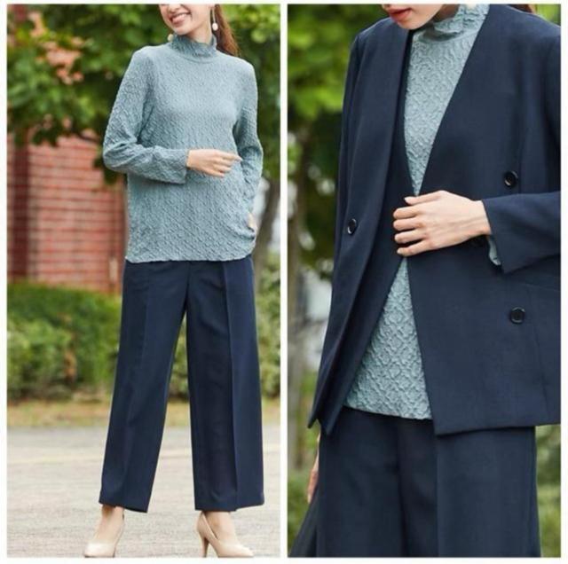 新品☆8L♪紺ダブルジャケット・ワイドパンツスーツ3点♪28,487円を☆R200 < 女性ファッション 新品☆8L♪紺ダブルジャケット・ワイドパンツスーツ3点♪28,487円を☆R200 < 女性ファッションの