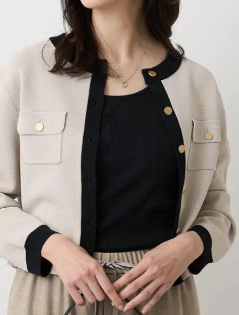 アンタイトル☆2026春夏新作☆【洗える/ジャケット風】ミラノリブカーディガン < ブランド アンタイトル☆2026春夏新作☆【洗える/ジャケット風】ミラノリブカーディガン < ブランドの