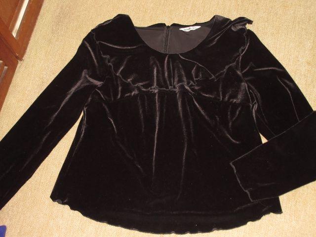 ベロア地*フリルトップス(ブラック)レディース < 女性ファッション  ベロア地*フリルトップス(ブラック)レディース  < 女性ファッションの