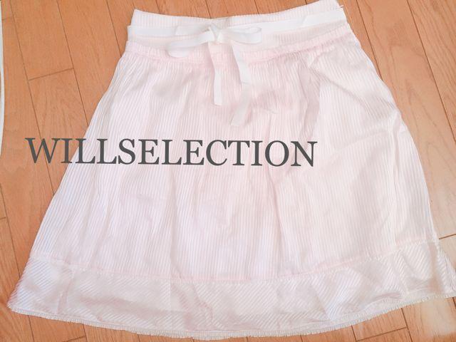 定価12,960円●WILLSELECTIONウィルセレクション●ストライプリボンフレアスカート●ピンク < ブランド 定価12,960円●WILLSELECTIONウィルセレクション●ストライプリボンフレアスカート●ピンク < ブランドの