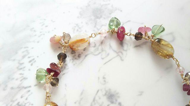 14kgf*花束色のブレスレット* 19002 < 女性アクセサリー/時計  14kgf*花束色のブレスレット* 19002 < 女性アクセサリー/時計の