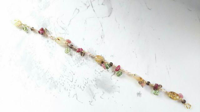 14kgf*花束色のブレスレット* 19002 < 女性アクセサリー/時計  14kgf*花束色のブレスレット* 19002 < 女性アクセサリー/時計の