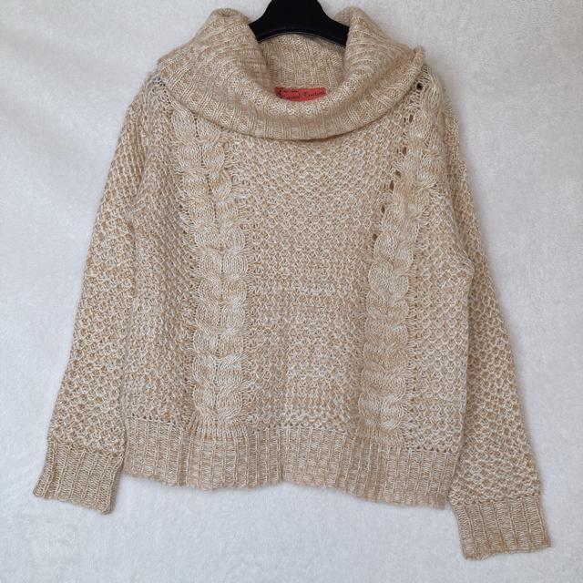 ゆったり ケーブル編み ハイネック タートルネック 長袖 ニット セーター F N2m < ブランド ゆったり ケーブル編み ハイネック タートルネック 長袖 ニット セーター F N2m < ブランドの