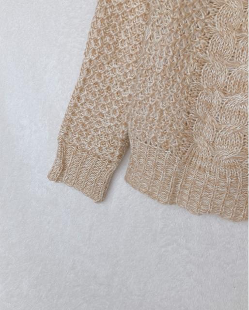 ゆったり ケーブル編み ハイネック タートルネック 長袖 ニット セーター F N2m < ブランド ゆったり ケーブル編み ハイネック タートルネック 長袖 ニット セーター F N2m < ブランドの