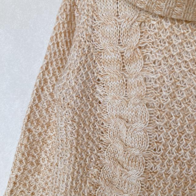 ゆったり ケーブル編み ハイネック タートルネック 長袖 ニット セーター F N2m < ブランド ゆったり ケーブル編み ハイネック タートルネック 長袖 ニット セーター F N2m < ブランドの