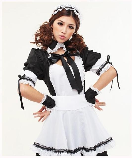 リボンが可愛いメイドコス 白黒 < 女性ファッション  リボンが可愛いメイドコス 白黒  < 女性ファッションの