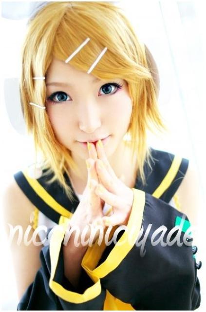 ★品質最高★鏡音リンゴールドウィッグコスプレ★ボーカロイド < 女性ファッション  ★品質最高★鏡音リンゴールドウィッグコスプレ★ボーカロイド  < 女性ファッションの