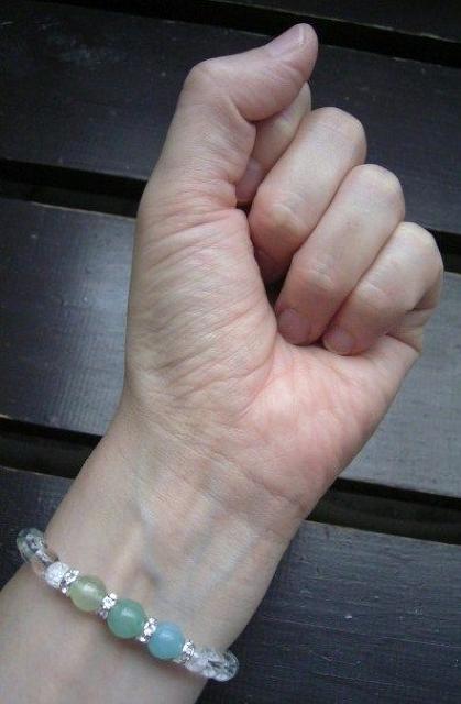 アベンチュリンxプレナイトxアマゾナイトx本翡翠ブレスレット < 女性アクセサリー/時計  アベンチュリンxプレナイトxアマゾナイトx本翡翠ブレスレット < 女性アクセサリー/時計の