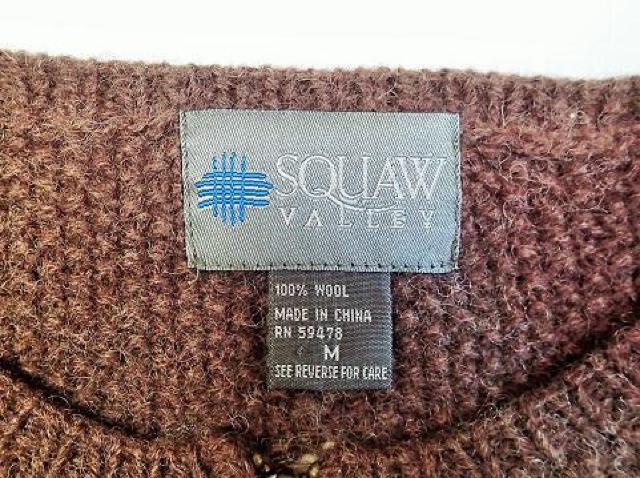 ��SQUAW LALLEY�^��100%�@�m���f�B�b�N���@�f�U�C���J�[�f�B�K���^�T�C�YM �� �����t�@�b�V������ 