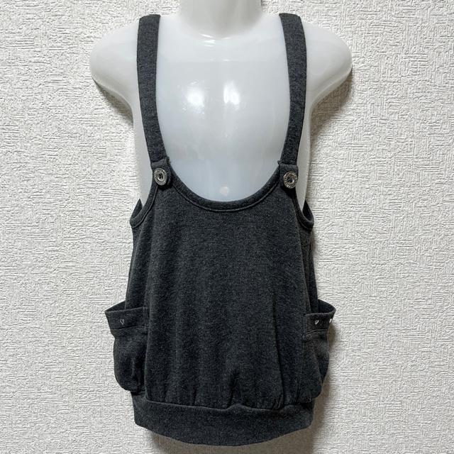 【100】ポケットハート形スタッズ付サロペワンピース < キッズ/ベビー  【100】ポケットハート形スタッズ付サロペワンピース < キッズ/ベビーの
