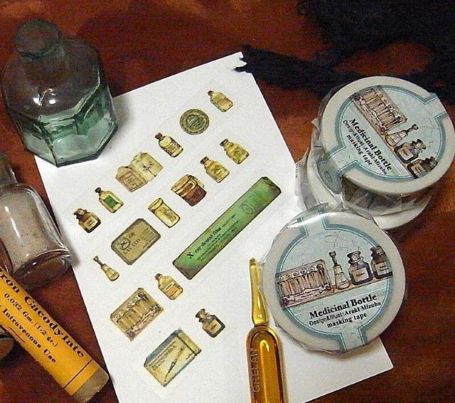 生みたて卵屋マスキングテープ1個 Medicine Bottle 薬瓶柄 Araki Mizuho 旅屋 < インテリア/ライフ  生みたて卵屋マスキングテープ1個 Medicine Bottle 薬瓶柄 Araki Mizuho 旅屋  < インテリア/ライフの