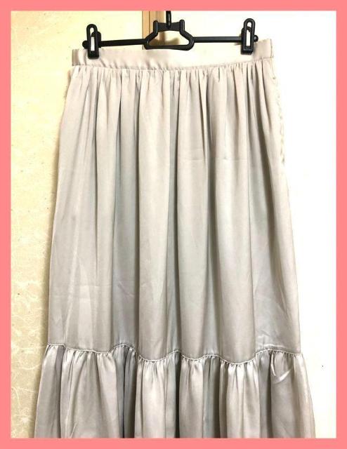 ☆今期新品☆ギャザーフリルフレアシャイニーロングスカートL☆ < 女性ファッション ☆今期新品☆ギャザーフリルフレアシャイニーロングスカートL☆ < 女性ファッションの