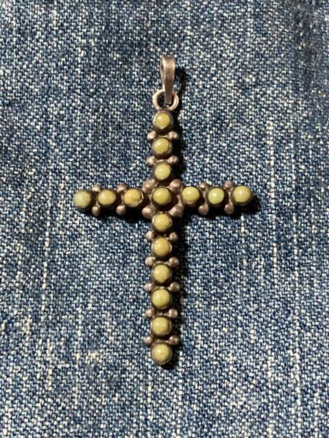 メキシコ製 ビンテージ クロス 十字架 ネックレス ペンダント ターコイズ? メンズ レディース シルバー スターリング < 男性アクセサリー/時計  メキシコ製 ビンテージ クロス 十字架 ネックレス ペンダント ターコイズ? メンズ レディース シルバー スターリング  < 男性アクセサリー/時計の