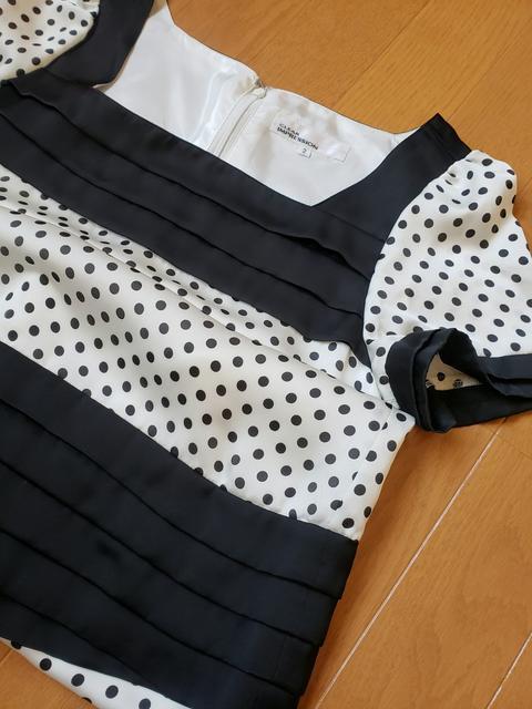 ☆美品☆CLEAR IMPRESSION☆白黒水玉ワンピース☆2 (9号) < ブランド ☆美品☆CLEAR IMPRESSION☆白黒水玉ワンピース☆2 (9号) < ブランドの