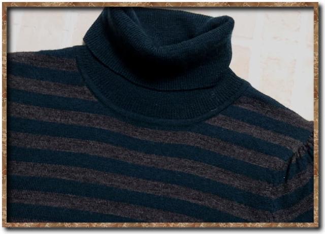 ブラーミン ボーダータートルニット 緑×グレー < ブランド ブラーミン ボーダータートルニット 緑×グレー < ブランドの