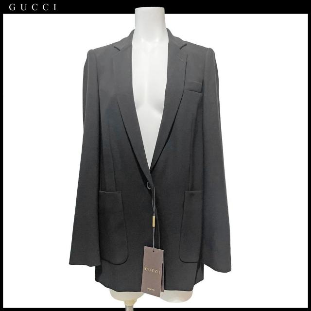 新品グッチ ウール テーラードジャケット 黒 #38 GUCCI < ブランド 新品グッチ ウール テーラードジャケット 黒 #38 GUCCI < ブランドの