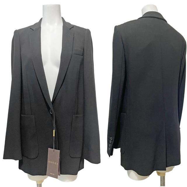 新品グッチ ウール テーラードジャケット 黒 #38 GUCCI < ブランド 新品グッチ ウール テーラードジャケット 黒 #38 GUCCI < ブランドの