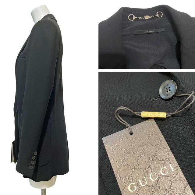 新品グッチ ウール テーラードジャケット 黒 #38 GUCCI < ブランド 新品グッチ ウール テーラードジャケット 黒 #38 GUCCI < ブランドの