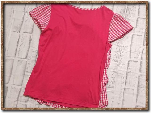 ギャラリービスコンティ リボン付き切替カットソー 赤系 < ブランド  ギャラリービスコンティ リボン付き切替カットソー 赤系 < ブランドの