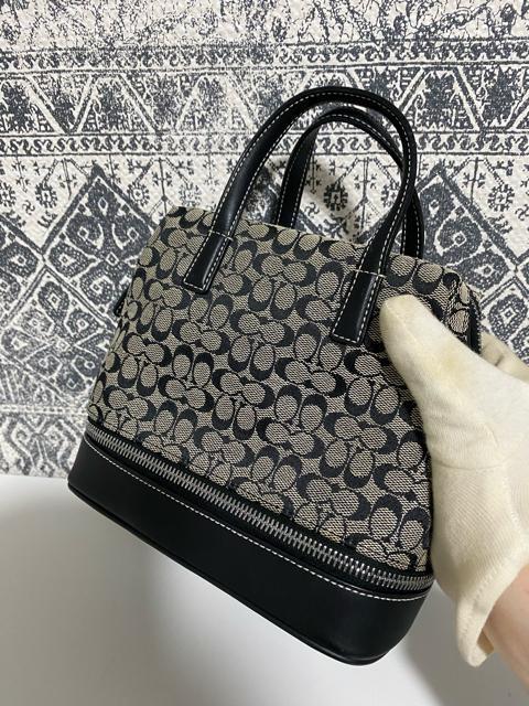 【良品】COACH コーチ ミニシグネチャー キャンバス×レザー ハンドバッグ < ブランド  【良品】COACH コーチ ミニシグネチャー キャンバス×レザー ハンドバッグ < ブランドの
