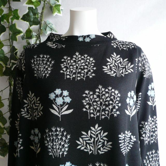 新品 9997 ML 北欧風 ボタニカル柄 裏起毛 チュニック 黒系 秋 冬 レディース ニットソー ハイネック 上品 < 女性ファッション 新品 9997 ML 北欧風 ボタニカル柄 裏起毛 チュニック 黒系 秋 冬 レディース ニットソー ハイネック 上品 < 女性ファッションの