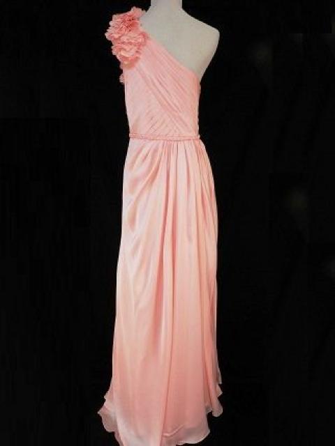 ベビーピンクワンショルフラワー発表会エレガントロングドレス < 女性ファッション ベビーピンクワンショルフラワー発表会エレガントロングドレス < 女性ファッションの