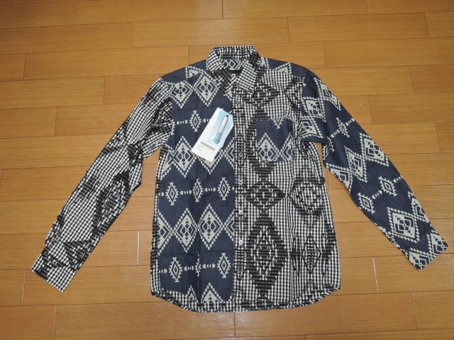 新品ソフネットSOPHNET.ネイティブ柄デニムシャツS黒青 < ブランド  新品ソフネットSOPHNET.ネイティブ柄デニムシャツS黒青  < ブランドの