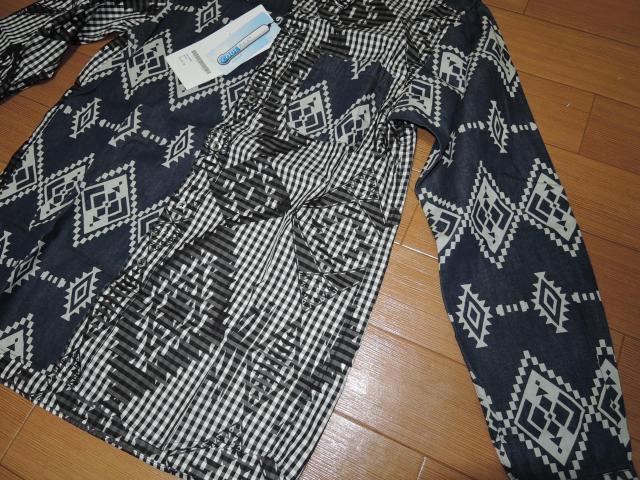 新品ソフネットSOPHNET.ネイティブ柄デニムシャツS黒青 < ブランド  新品ソフネットSOPHNET.ネイティブ柄デニムシャツS黒青 < ブランドの