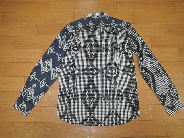 新品ソフネットSOPHNET.ネイティブ柄デニムシャツS黒青 < ブランド  新品ソフネットSOPHNET.ネイティブ柄デニムシャツS黒青 < ブランドの