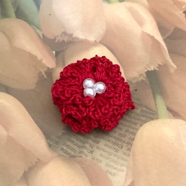 ハンドメイド♪レース編みお花モチーフのブローチ < 女性ファッション  ハンドメイド♪レース編みお花モチーフのブローチ  < 女性ファッションの