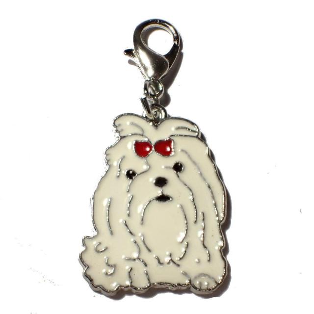 マルチーズ 犬 エナメル アクセサリー キーホルダー チャーム バッグ リュックサックなどに < 女性ファッション  マルチーズ 犬 エナメル アクセサリー キーホルダー チャーム バッグ リュックサックなどに  < 女性ファッションの