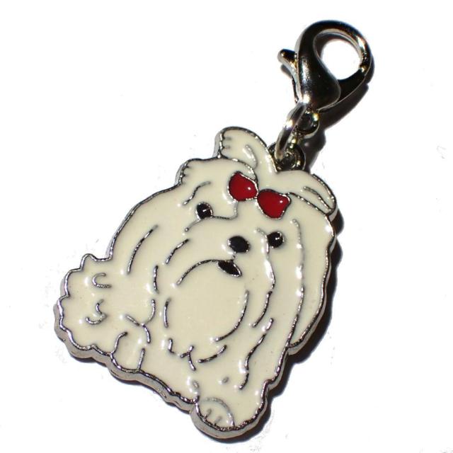 マルチーズ 犬 エナメル アクセサリー キーホルダー チャーム バッグ リュックサックなどに < 女性ファッション  マルチーズ 犬 エナメル アクセサリー キーホルダー チャーム バッグ リュックサックなどに < 女性ファッションの