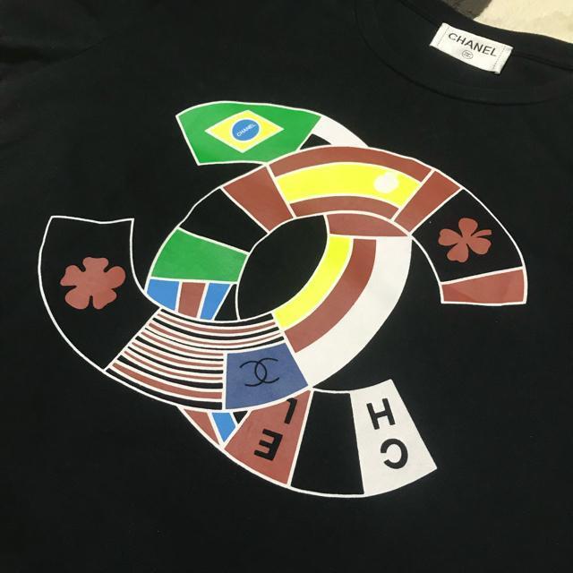 正規品 シャネル ビッグCoCoマルチカラーTシャツ ブラック M 美品 < ブランド  正規品 シャネル ビッグCoCoマルチカラーTシャツ ブラック M 美品 < ブランドの