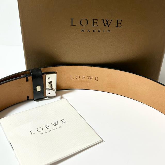 美品 LOEWE ロエベ レザー シルバー金具 ベルト ブラック < ブランド  美品 LOEWE ロエベ レザー シルバー金具 ベルト ブラック < ブランドの
