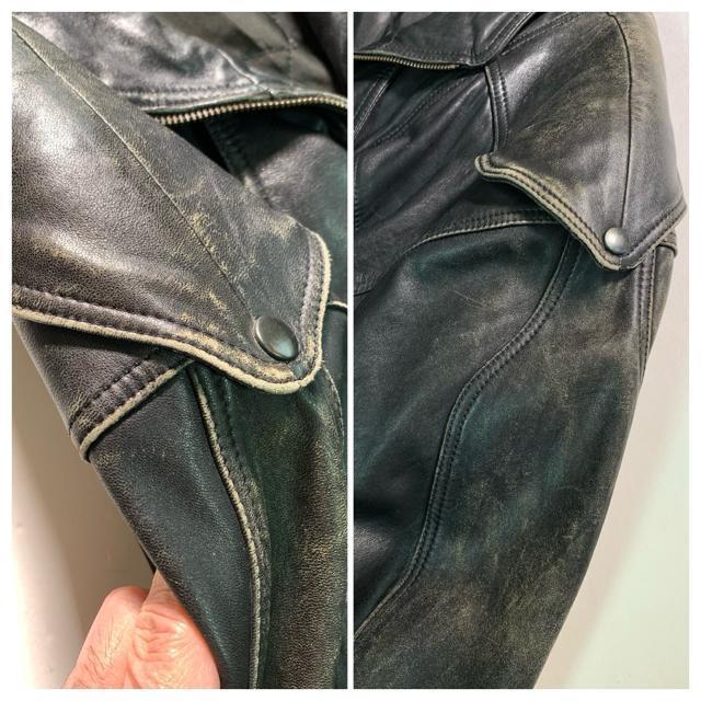 XLサイズ 本革 ダブル ライダースジャケット ブラック 黒 レザージャケット 90's 革ジャン ダブルライダースジャケット < 男性ファッション  XLサイズ 本革 ダブル ライダースジャケット ブラック 黒 レザージャケット 90's 革ジャン ダブルライダースジャケット < 男性ファッションの