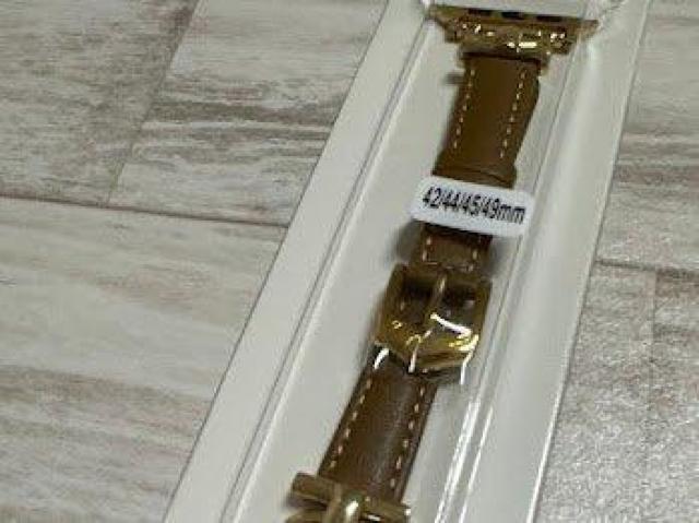 Apple Watch バンド 合皮 42/44/45mm ライトブラウン+ゴールド < 女性アクセサリー/時計 Apple Watch バンド 合皮 42/44/45mm ライトブラウン+ゴールド < 女性アクセサリー/時計の