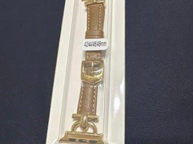 Apple Watch バンド 合皮 42/44/45mm ライトブラウン+ゴールド < 女性アクセサリー/時計 Apple Watch バンド 合皮 42/44/45mm ライトブラウン+ゴールド < 女性アクセサリー/時計の