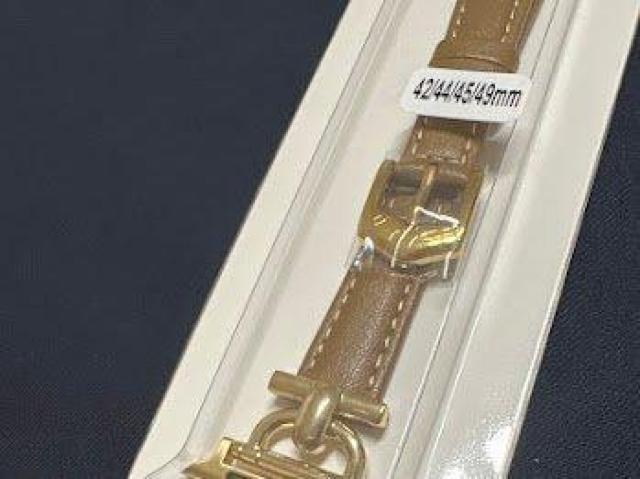 Apple Watch バンド 合皮 42/44/45mm ライトブラウン+ゴールド < 女性アクセサリー/時計 Apple Watch バンド 合皮 42/44/45mm ライトブラウン+ゴールド < 女性アクセサリー/時計の