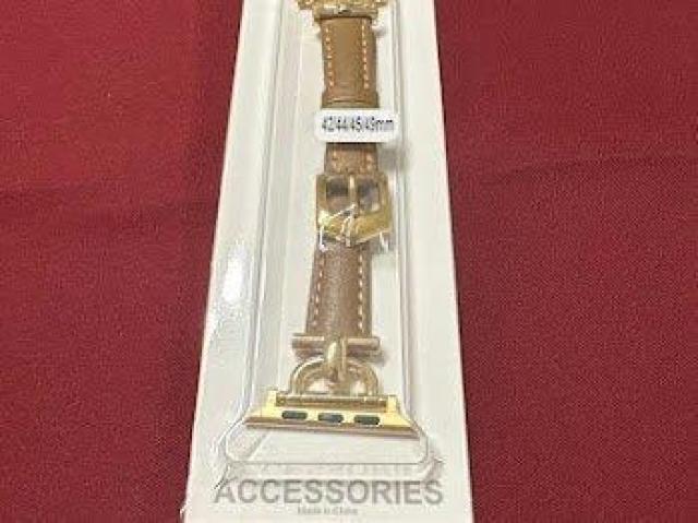 Apple Watch バンド 合皮 42/44/45mm ライトブラウン+ゴールド < 女性アクセサリー/時計 Apple Watch バンド 合皮 42/44/45mm ライトブラウン+ゴールド < 女性アクセサリー/時計の