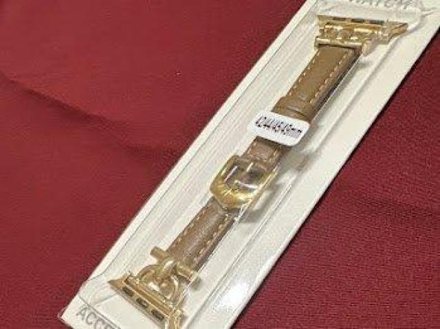 Apple Watch バンド 合皮 42/44/45mm ライトブラウン+ゴールド < 女性アクセサリー/時計 Apple Watch バンド 合皮 42/44/45mm ライトブラウン+ゴールド < 女性アクセサリー/時計の