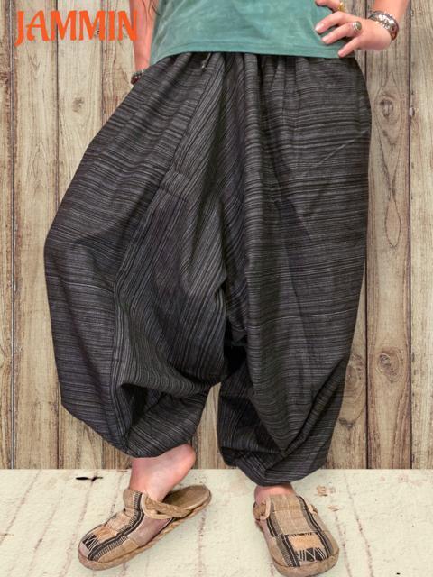 織り柄サルエルパンツ 黒 アジアン エスニック ヒッピー 男女兼用 < 男性ファッション 織り柄サルエルパンツ 黒 アジアン エスニック ヒッピー 男女兼用 < 男性ファッションの