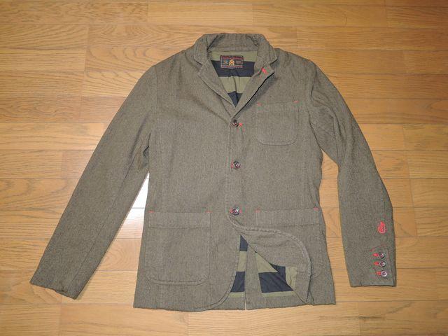 HYSTERIC GLAMOUR ヒステリックグラマー ウール混 テーラード系ジャケット S 裏地ボーダー柄 < ブランド  HYSTERIC GLAMOUR ヒステリックグラマー ウール混 テーラード系ジャケット S 裏地ボーダー柄  < ブランドの