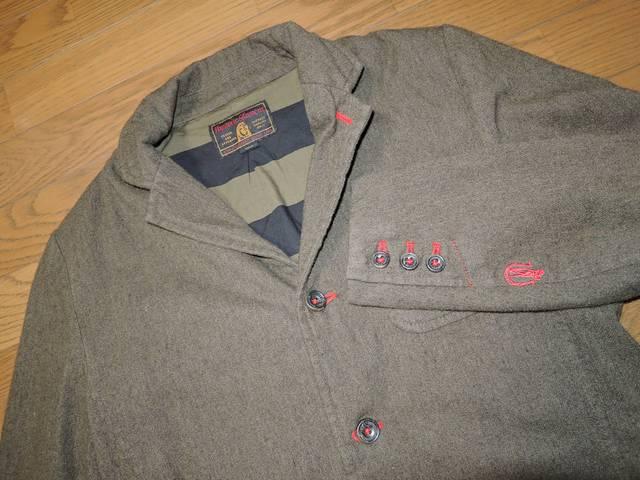 HYSTERIC GLAMOUR ヒステリックグラマー ウール混 テーラード系ジャケット S 裏地ボーダー柄 < ブランド  HYSTERIC GLAMOUR ヒステリックグラマー ウール混 テーラード系ジャケット S 裏地ボーダー柄 < ブランドの