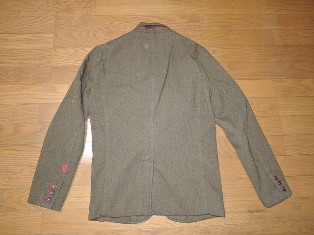 HYSTERIC GLAMOUR ヒステリックグラマー ウール混 テーラード系ジャケット S 裏地ボーダー柄 < ブランド  HYSTERIC GLAMOUR ヒステリックグラマー ウール混 テーラード系ジャケット S 裏地ボーダー柄 < ブランドの